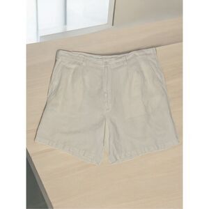 CUBAVERA Beige Tan Linen Blend 9" Inseam Chino‎ Shorts Men's Size 44 Minimalist